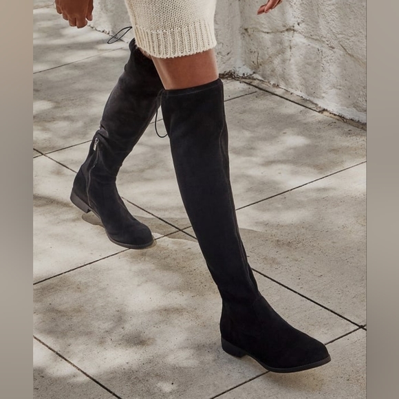 JUSTFAB Reena Over-The-Knee Flat Boot - Black - Picture 1 of 4